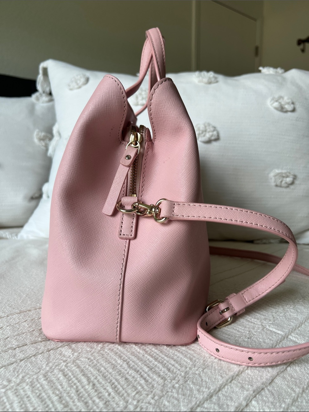 kate spade Blush Pink Saffiano Satchel with Strap - Picture 4 of 16